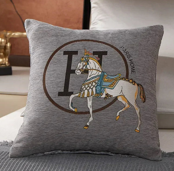  Decorative horse pillow with letter H design, perfect for H Horse Cushion Cover product