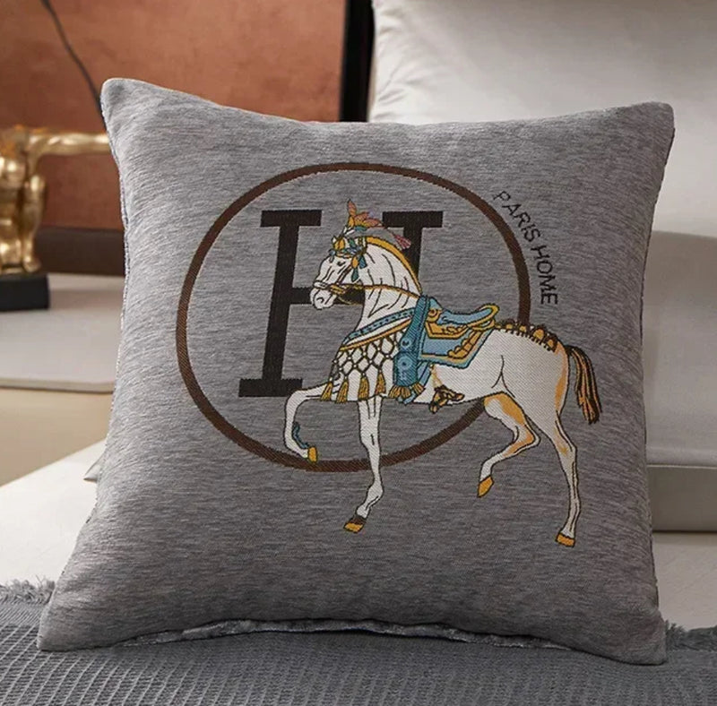  Decorative horse pillow with letter H design, perfect for H Horse Cushion Cover product