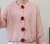 Pink and Red Flower Cardigan
