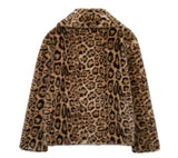 Leopard Print Faux Fur Jacket