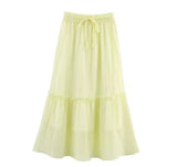 Yellow Crinkle Effect Maxi Skirt