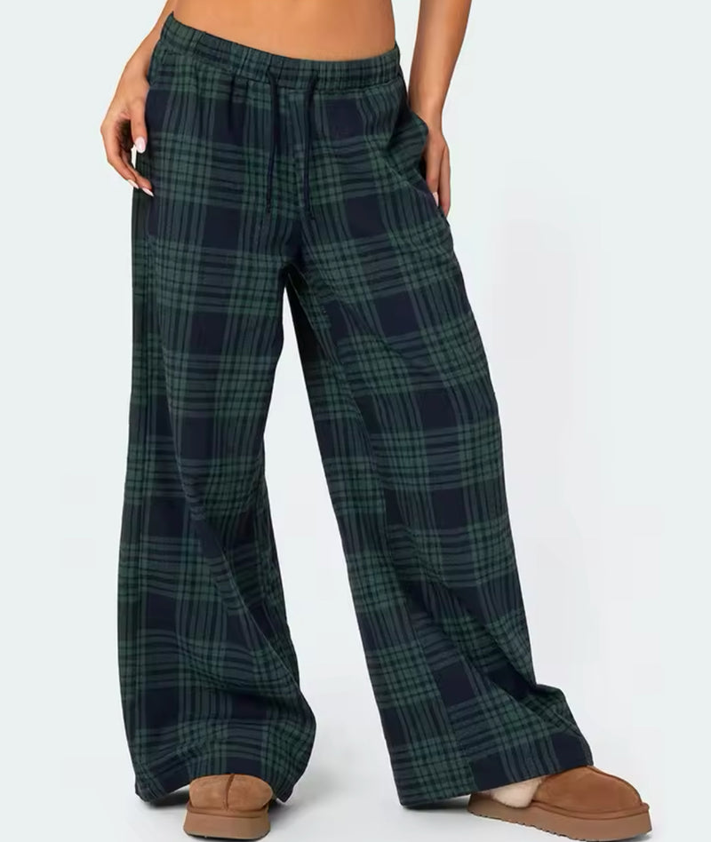 Green and Navy Plaid Pyjama Bottoms