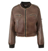 Brown Faux Leather Jacket