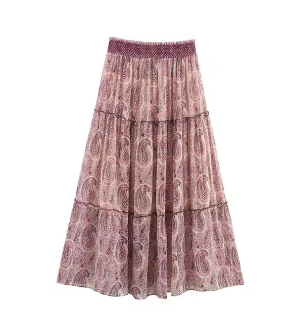 Paisley Print Maxi Skirt