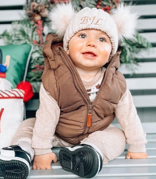 Baby and Kids Beanie with fur Embroidered: A cozy and stylish accessory for little ones, featuring adorable fur embroidery.