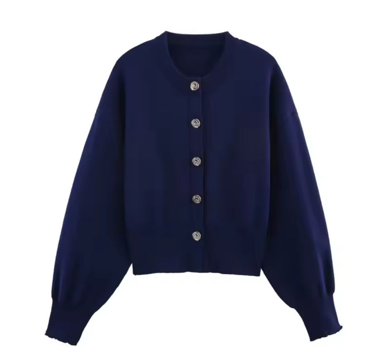 Navy Button Down Soft Cardigan