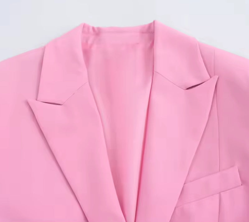 Candy Pink Tie Blazer