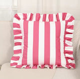 Pink and White Ruffle Pillow Case 45x45