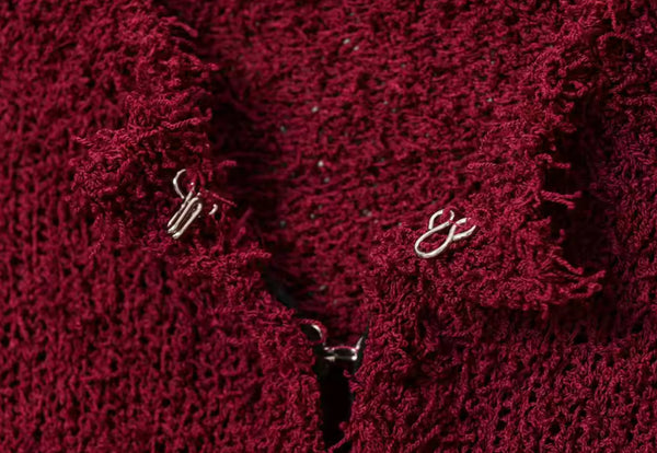 Red Fringe Cardigan