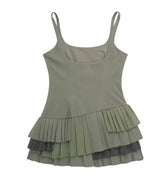 Khaki Green Mini Dress Skort