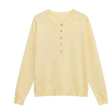Yellow Henley Style Knitted Thin Jumper