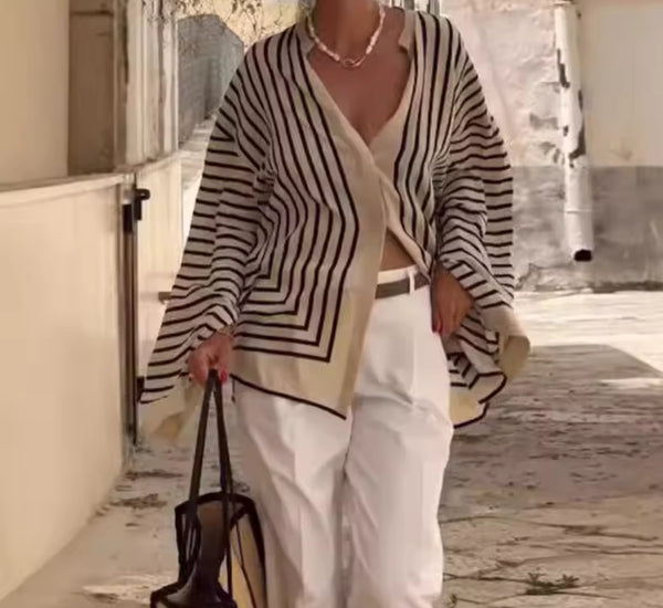 Stripe Long Sleeve Blouse