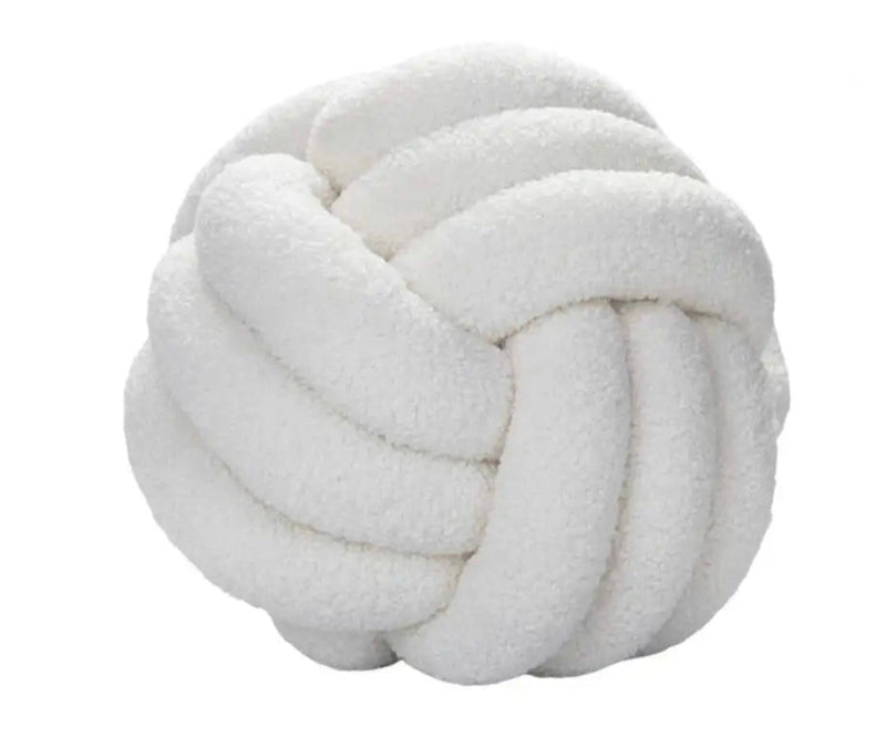Boucle knotted soft ball knot cushion