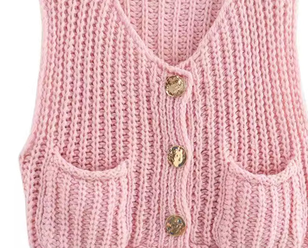 Pink Knitted Waistcoat