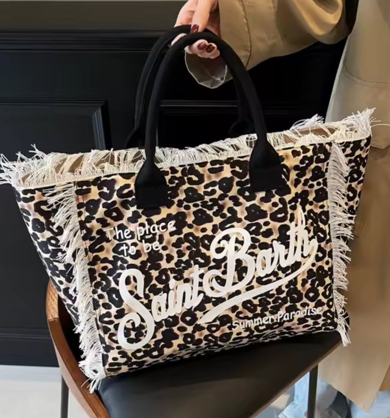 Leopard Print Beach Bag