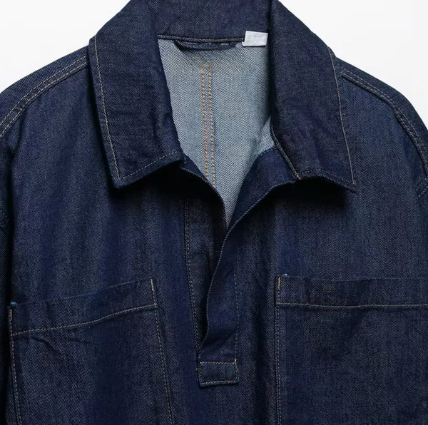 Dark Blue Denim Pocket Shirt