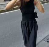 Black Midi Casual Dress