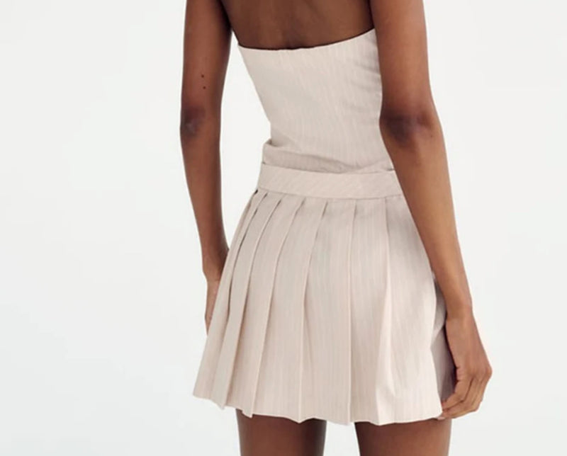 Bandeau Pleated Dress