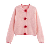 Pink and Red Flower Cardigan