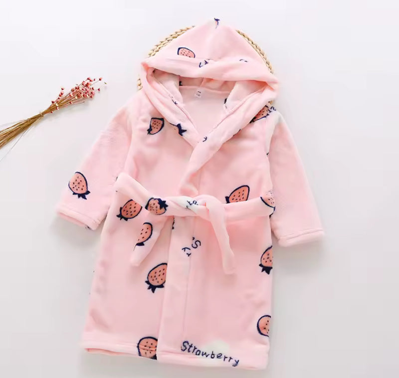 Strawberry kids Bath Robe Soft