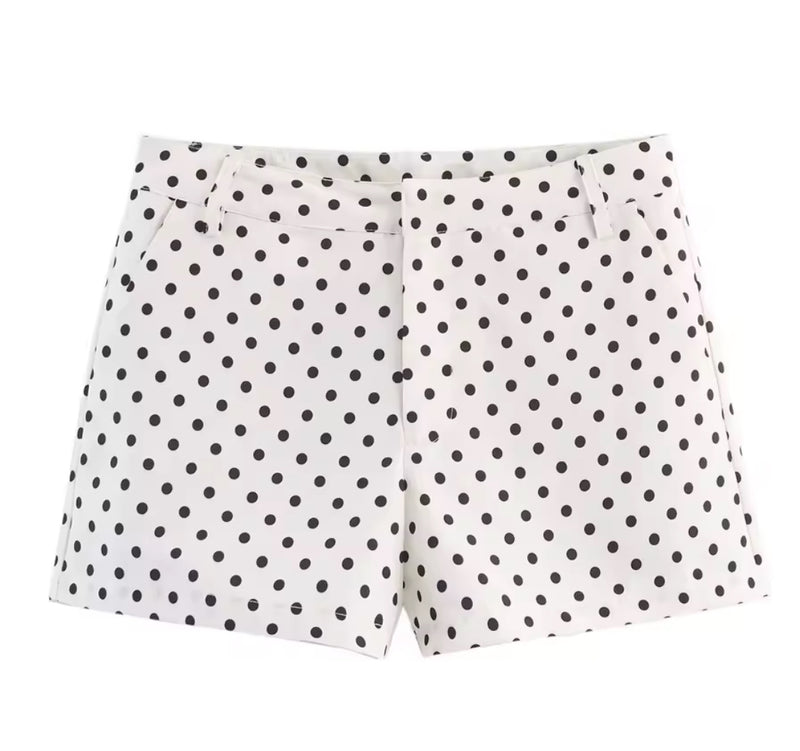Polka Dot Shorts White and Black
