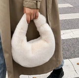 Plush half moon bag