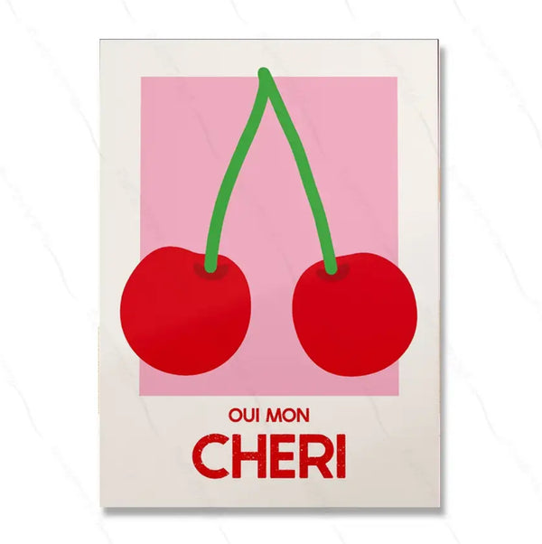 Oui Mon Cheri Cherry Poster (not framed)