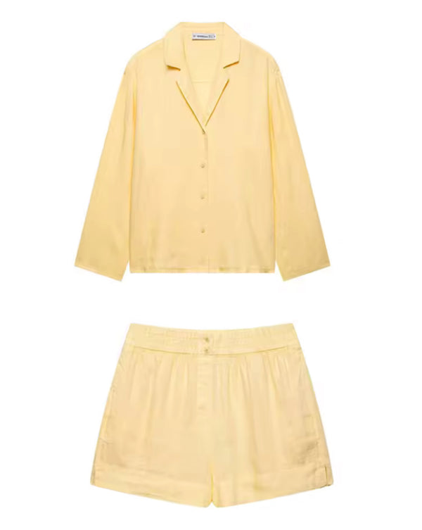 Yellow Shirt and Shorts Co Ord