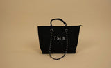 Black Canvas Tote Bag With Chain Beach Bag - THE GIFTED SISTERS