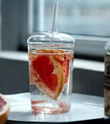 Iced Coffee Bubble Glass With Lid