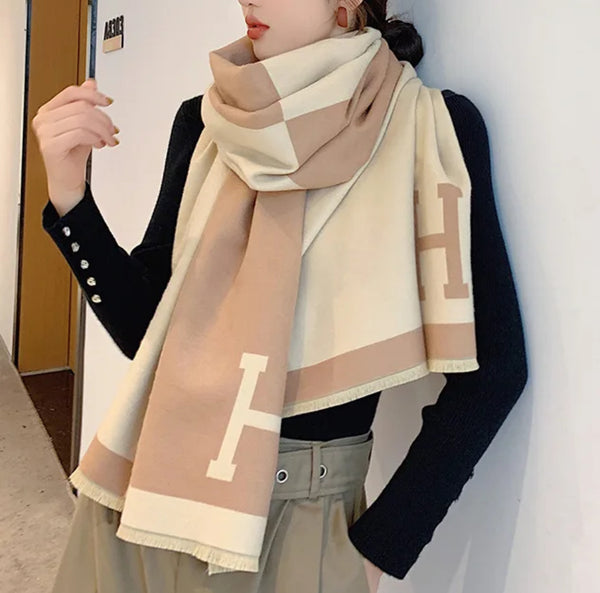 H Scarf Wrap - Luxurious Cashmere Scarf Wrap