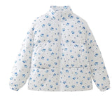 White Floral puffer jacket