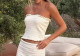 Bandeau Cream Top