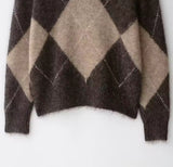 Brown Tone Off Shoulder Diamond Jumper