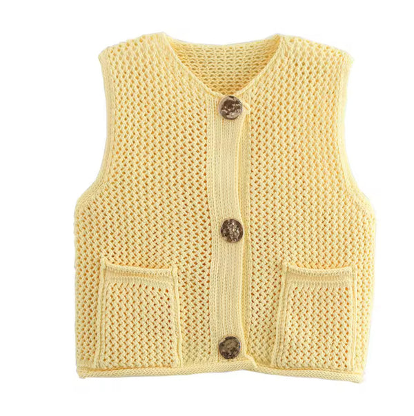 Yellow Knitted Waistcoat