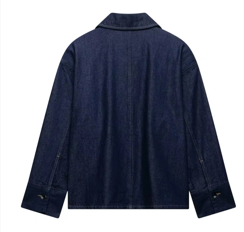 Dark Blue Denim Pocket Shirt
