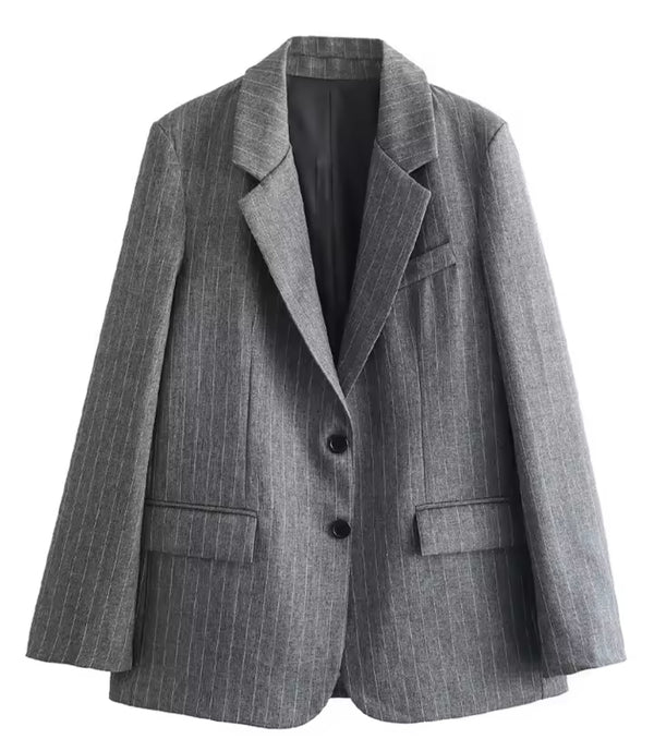 Pinstripe Grey Blazer