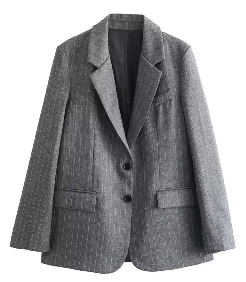 Pinstripe Grey Blazer