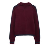 Burgundy and Blue Zip up Jumper