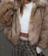 Faux fur Brown Beige Jacket