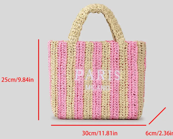 Pink stripe Paris Milano Bag