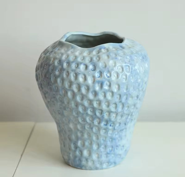 Limited edition Large baby blue strawberry vase