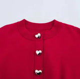 Red Cardigan Heart Buttons