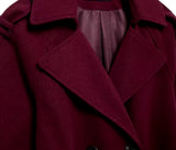 Burgundy Long Belted Jacket