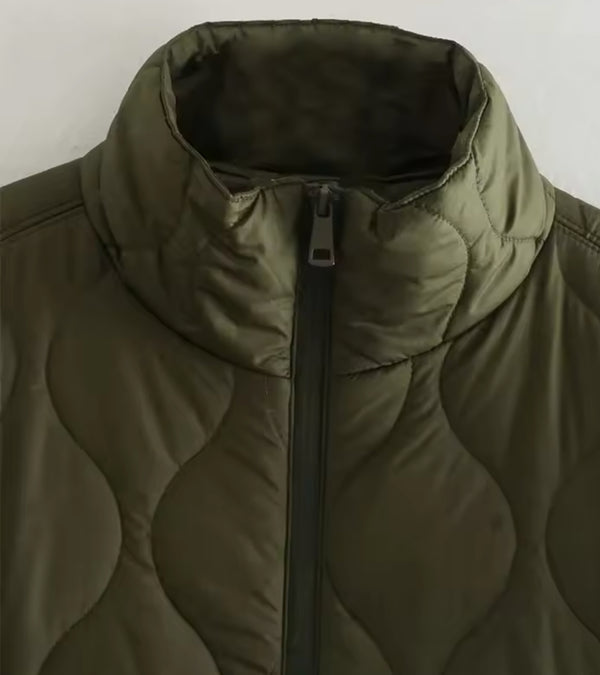 Green Quilted Padded Gilet