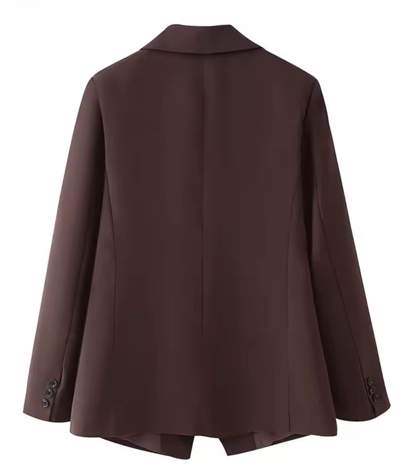 Brown Blazer Button Jacket