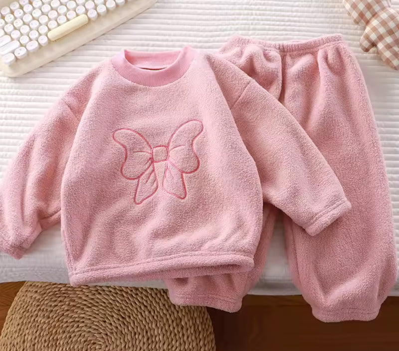 Kids Pink Bow Soft Lounge Set