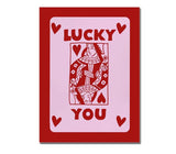 Lucky you Pink and Red Poster