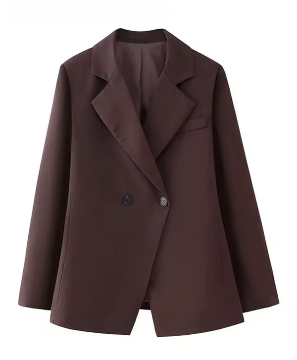 Brown Blazer Button Jacket