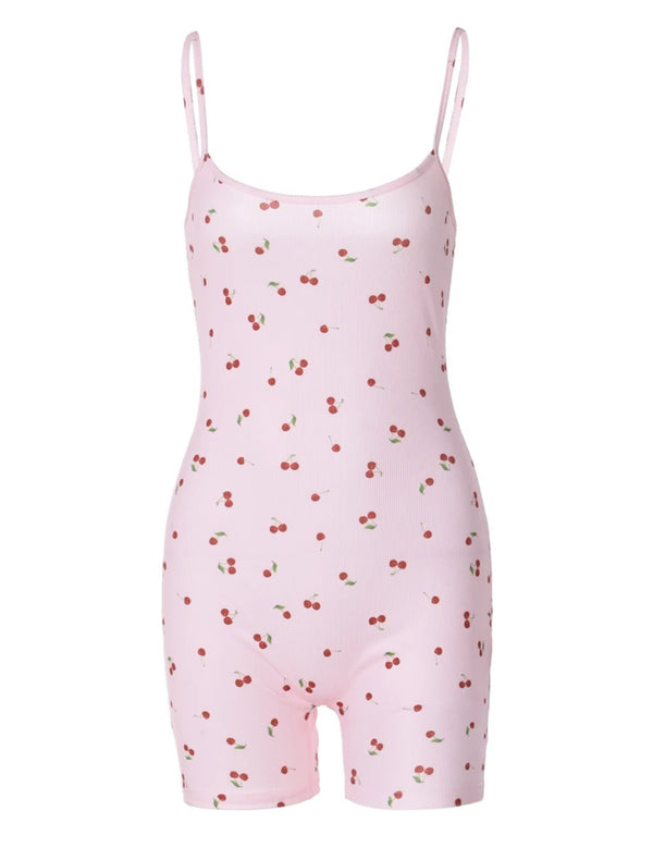 Cherry summer pink playsuit